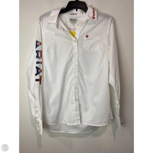 Top Long Sleeve By Ariat In White, Size: L