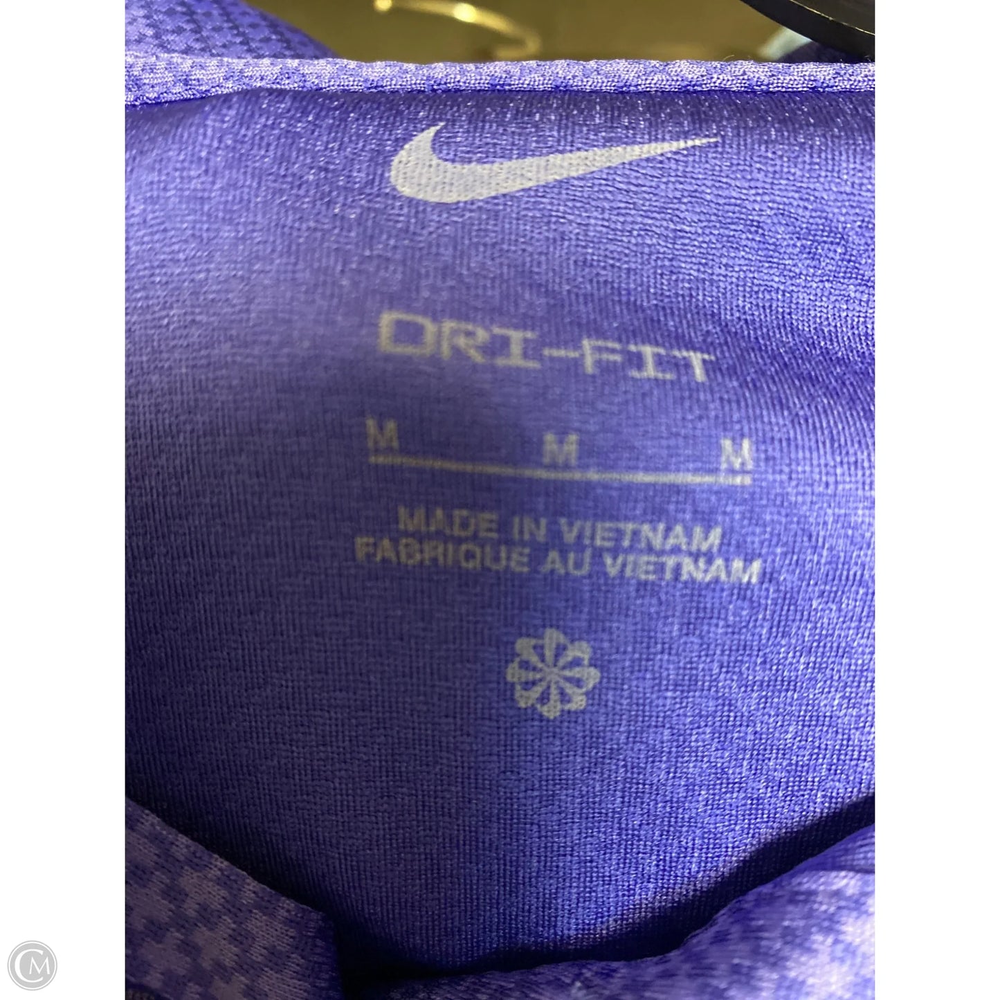 Athletic Top Short Sleeve By Nike In Purple, Size: M