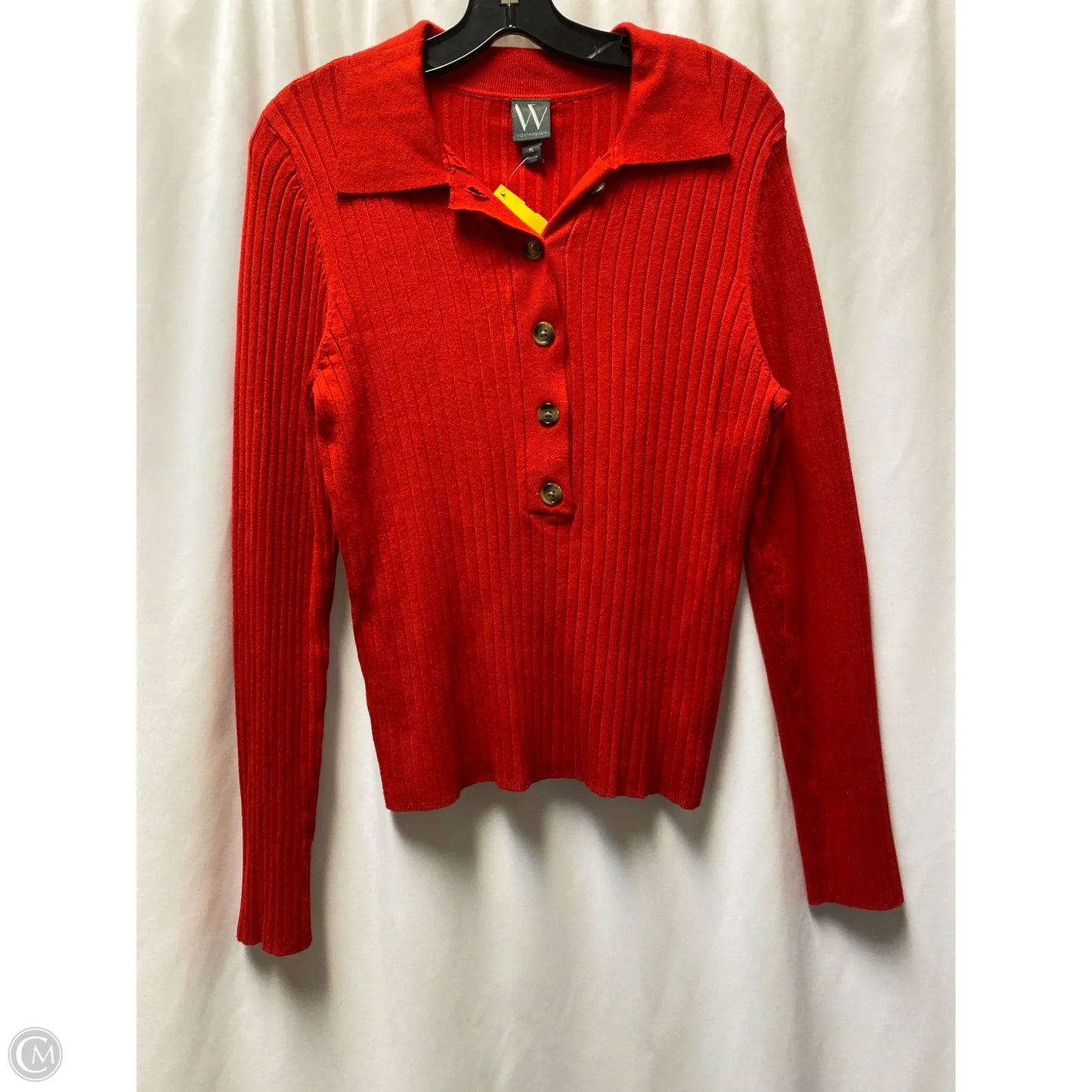 Top Long Sleeve By Worthington In Red, Size: Xl
