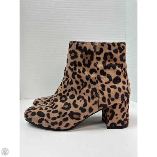 Boots Ankle Heels By Time And Tru In Animal Print, Size: 9