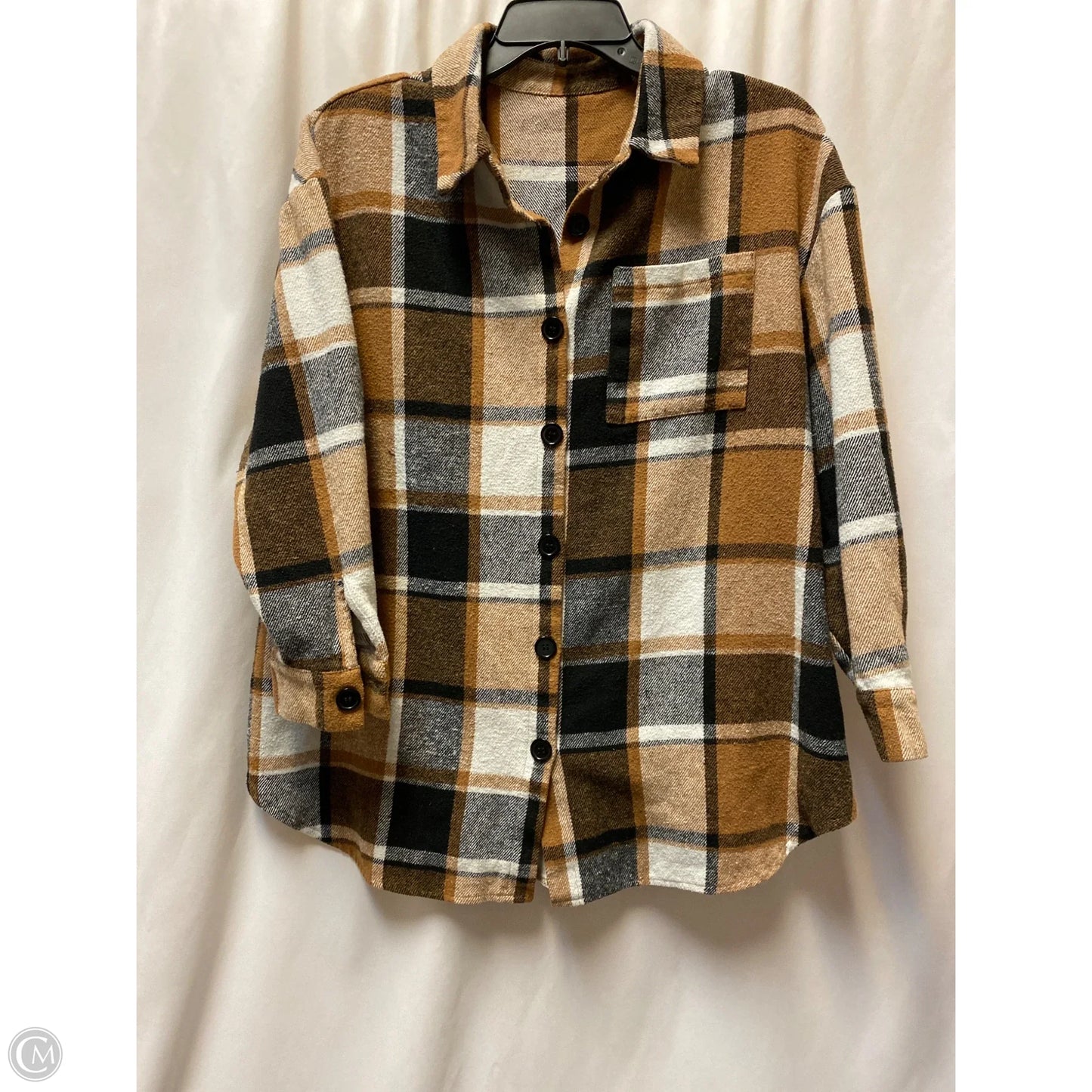 Jacket Shirt By Shein In Brown, Size: 1x