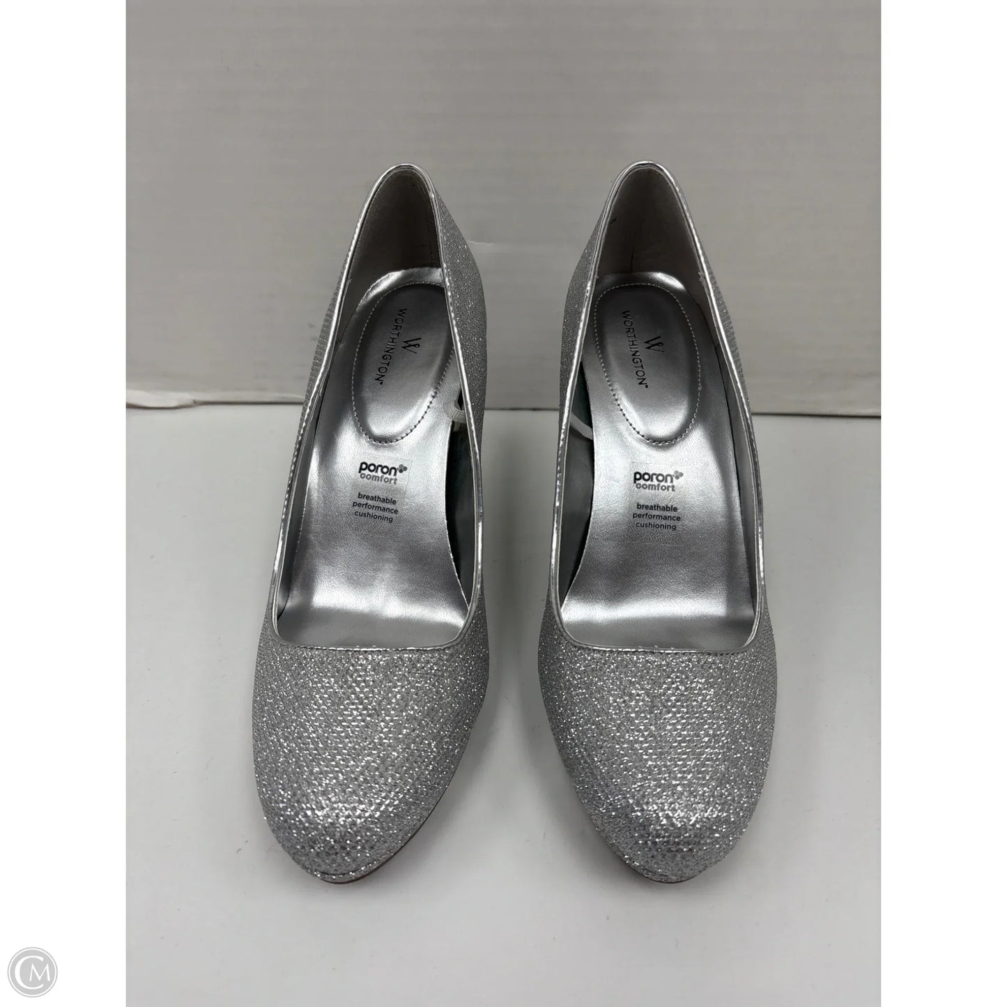 Shoes Heels Stiletto By Worthington In Silver, Size: 8.5