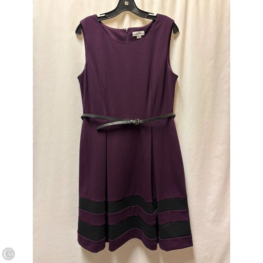 Dress Casual Midi By Calvin Klein In Purple, Size: L
