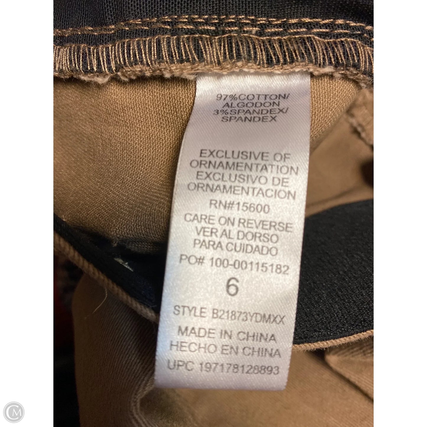 Jeans Straight By Democracy In Brown Denim, Size: 6