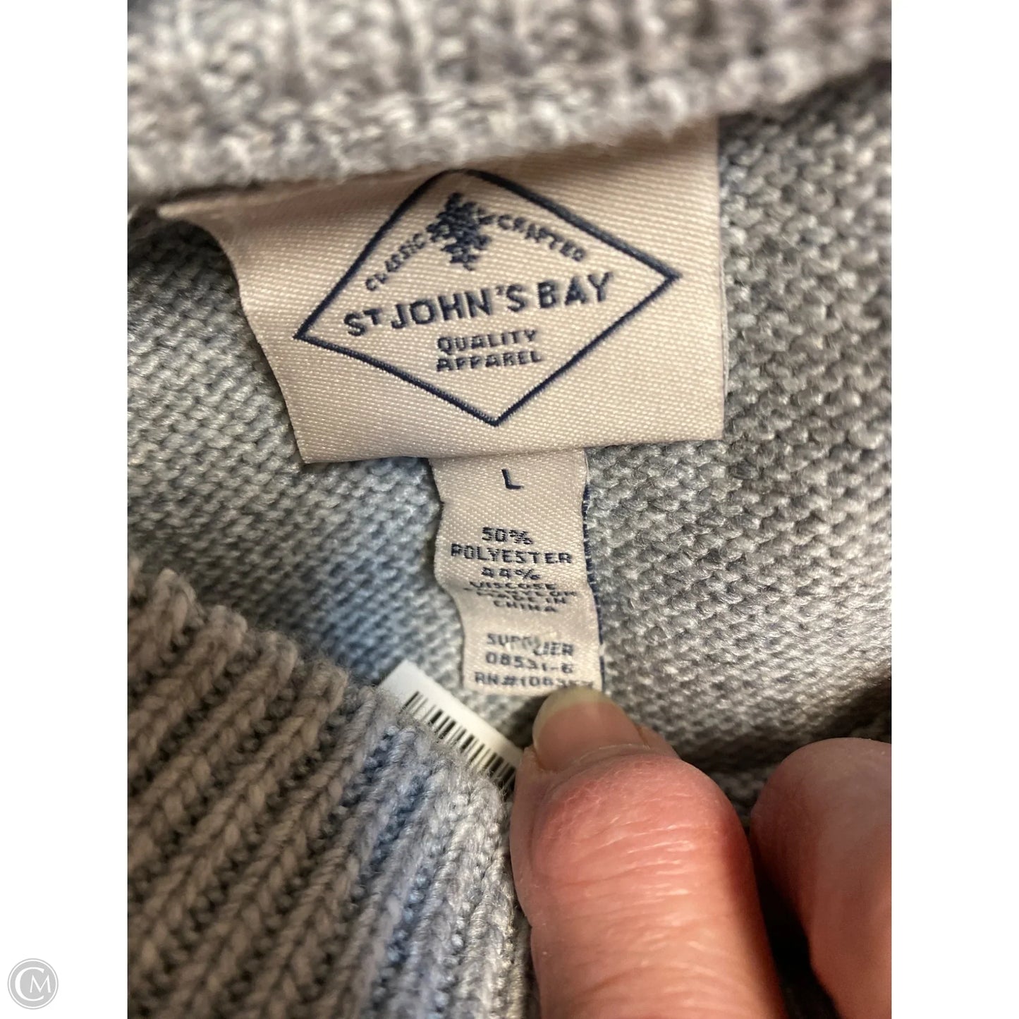 Sweater By St Johns Bay In Grey, Size: L