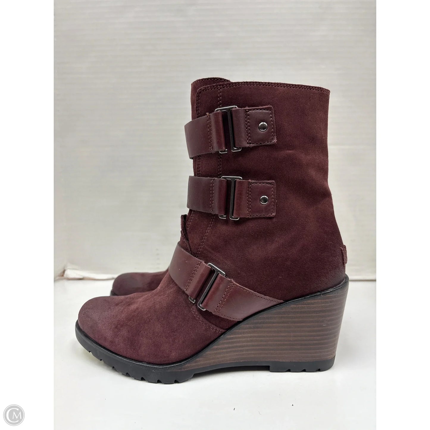 Boots Mid-calf Heels By Sorel In Maroon, Size: 10
