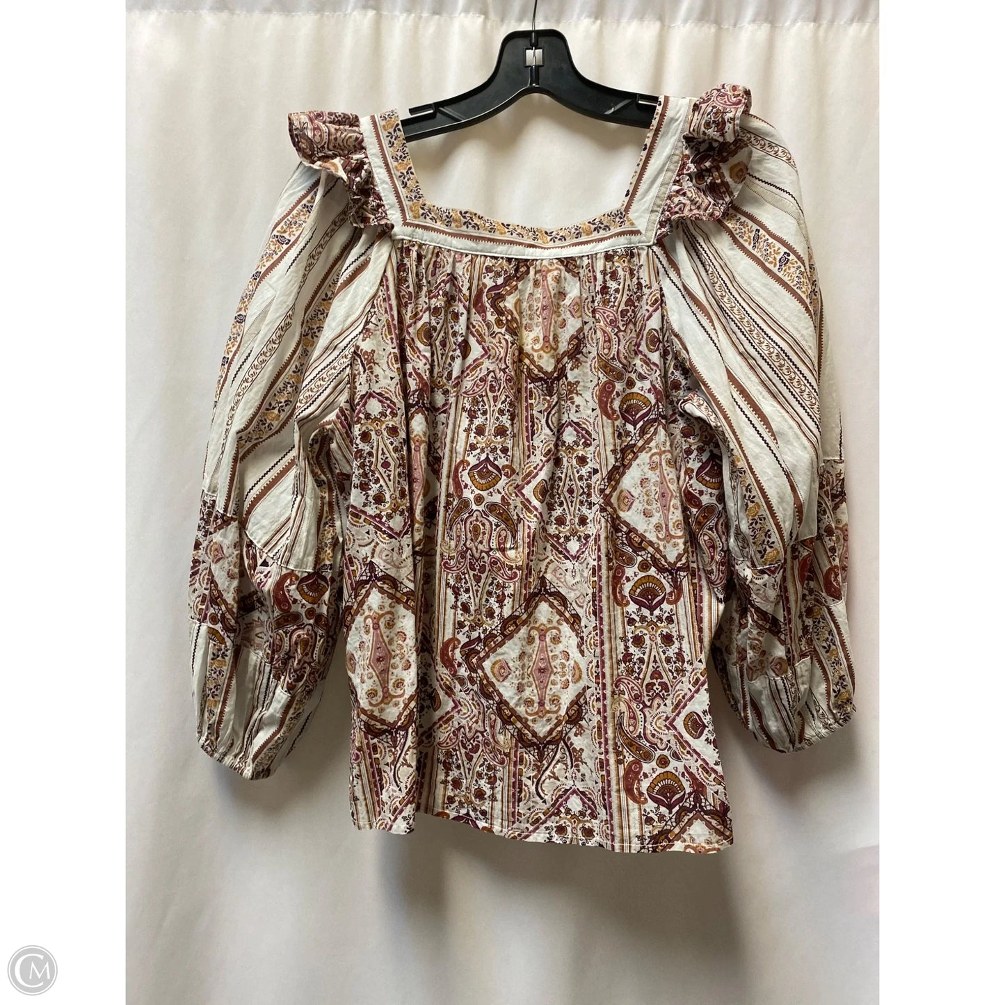 Top Long Sleeve By Cato In White, Size: M