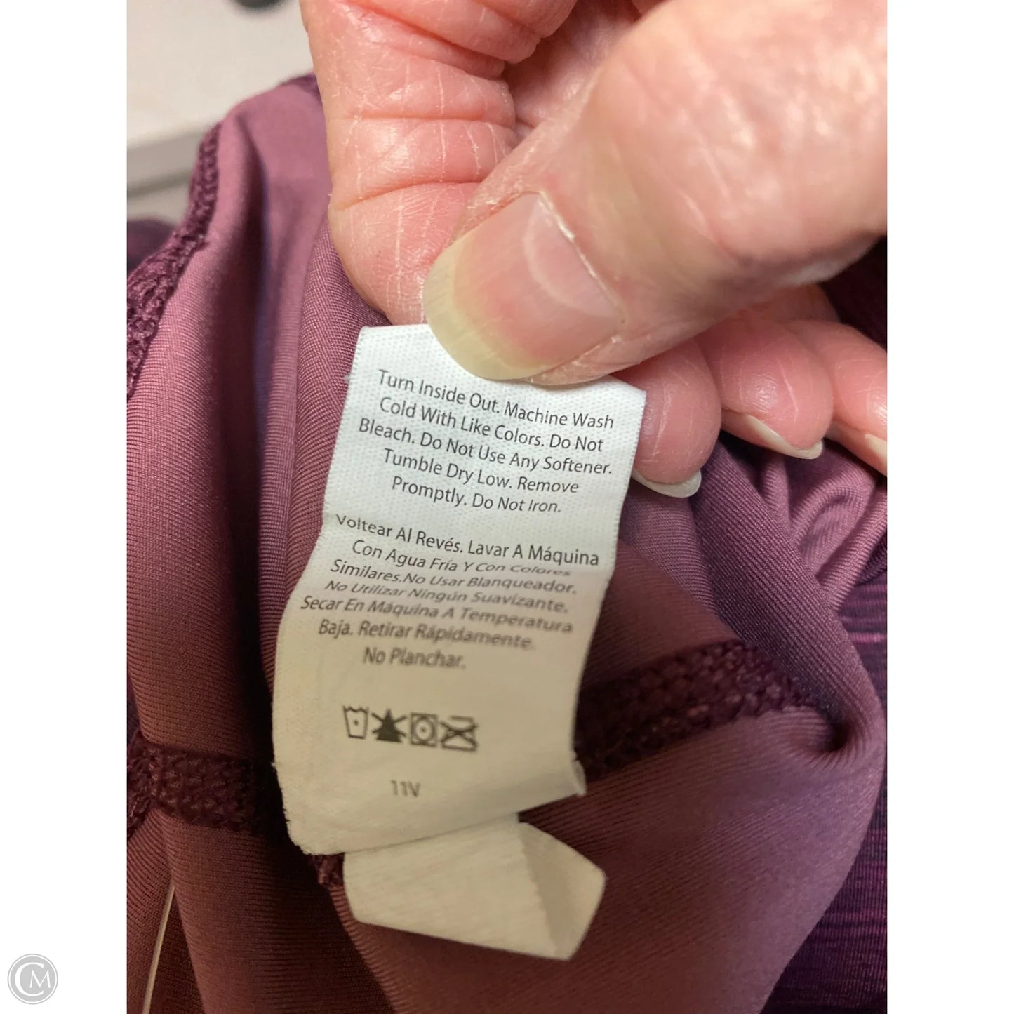 Athletic Leggings By Avia In Maroon, Size: L