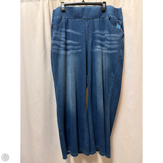 Jeans Wide Leg By Shein In Blue Denim, Size: 4x