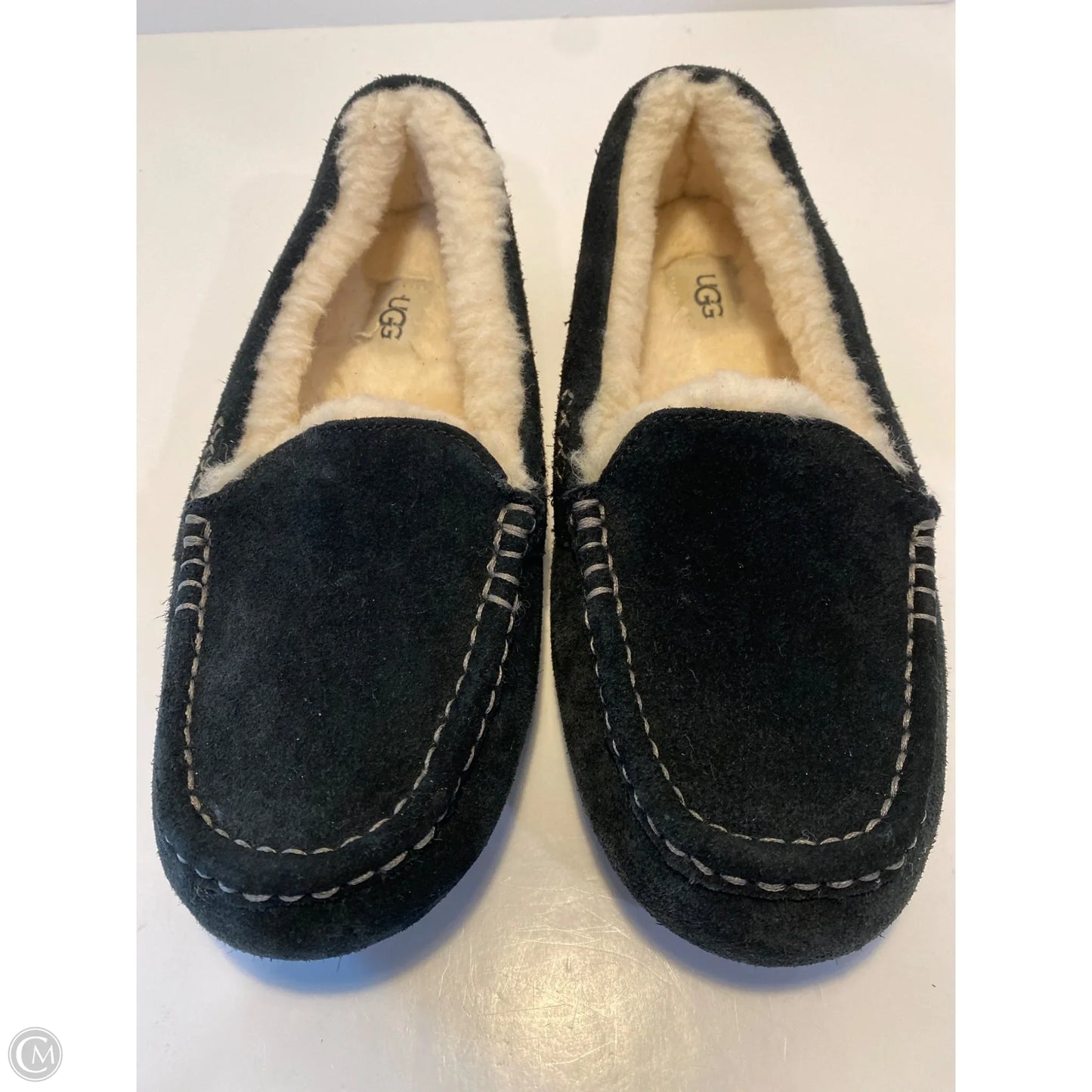 Slippers Designer By Ugg In Black, Size: 10