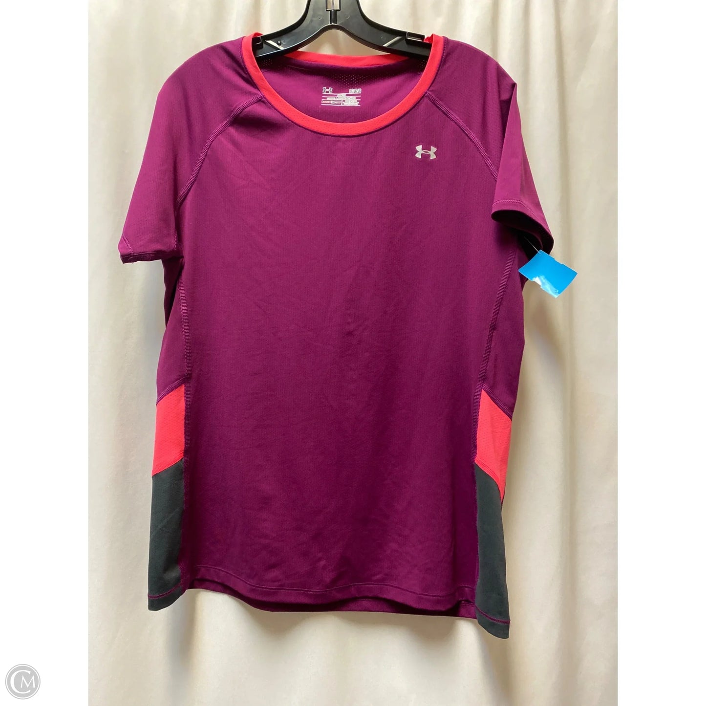 Athletic Top Short Sleeve By Under Armour In Purple, Size: L