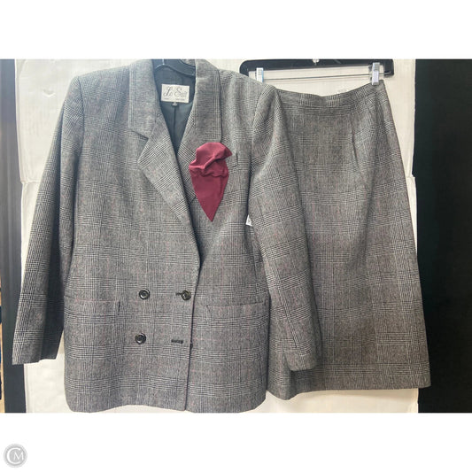Skirt Suit 2pc By Le Suit In Grey, Size: M