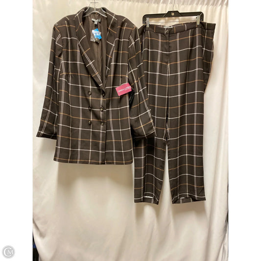 Pants Suit 2pc By Jessica London In Brown, Size: 4x