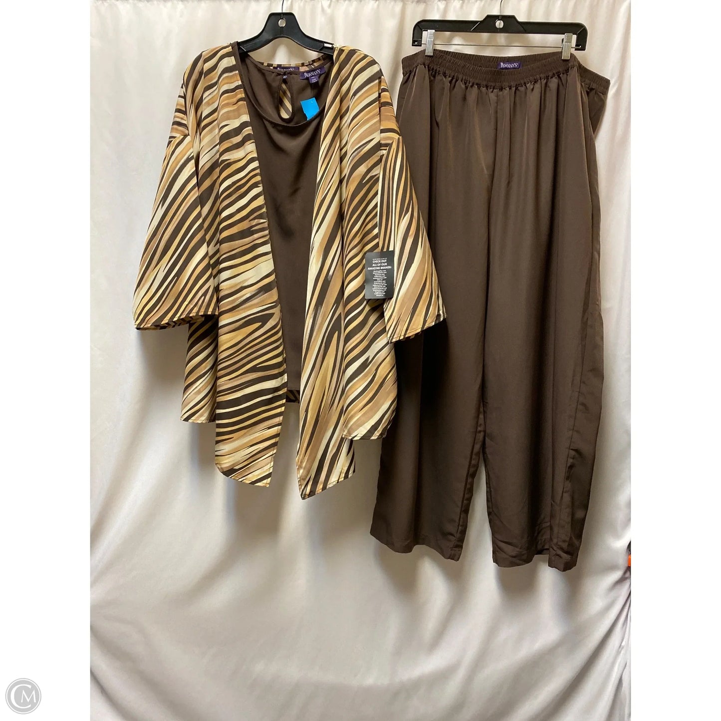 Pants Set 2pc By Romans In Brown, Size: 4x