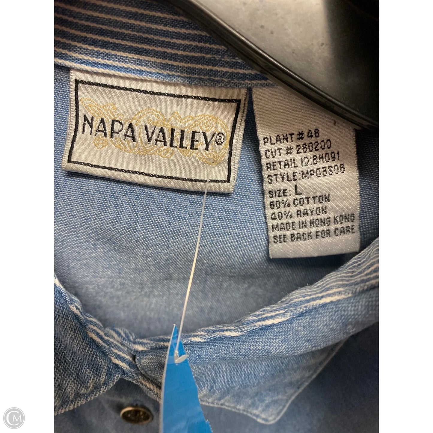 Top Short Sleeve By Clothes Mentor In Blue Denim, Size: L