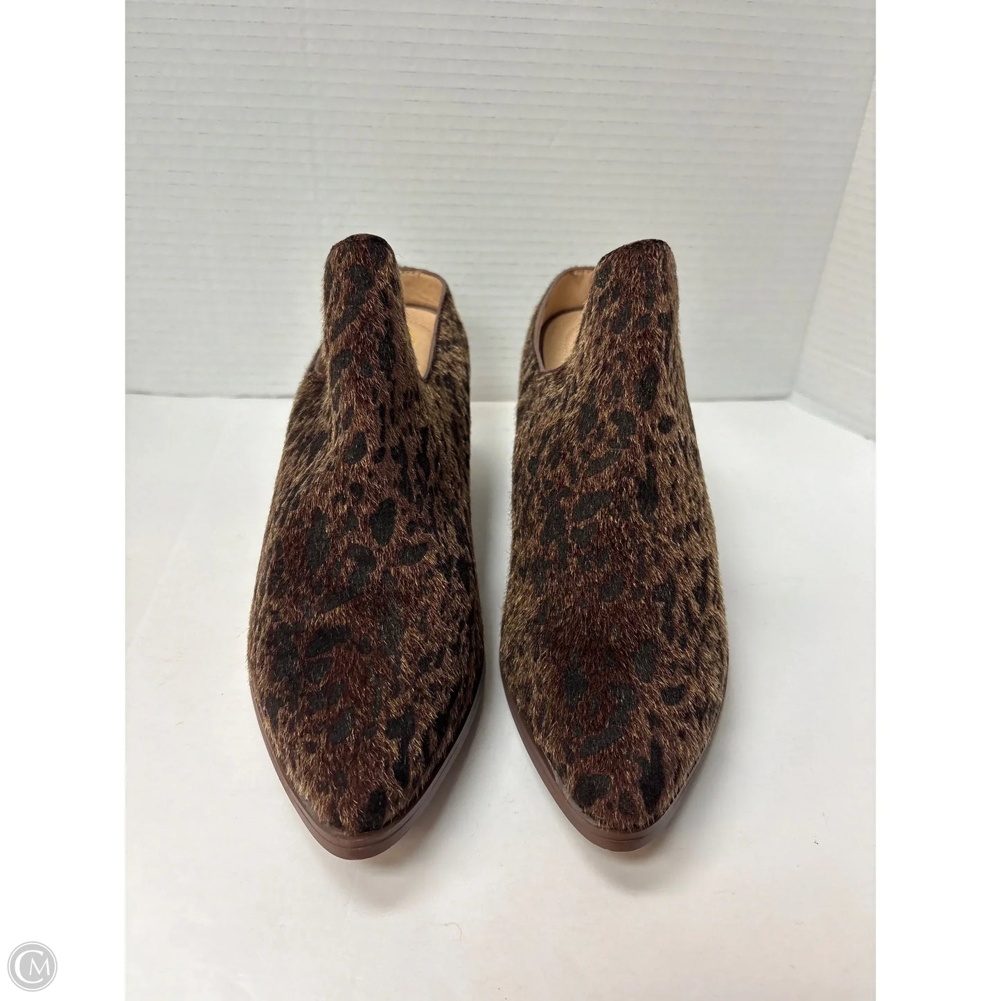 Boots Ankle Heels By Clothes Mentor In Animal Print, Size: 9.5