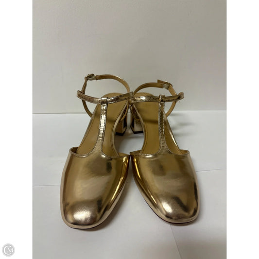 Shoes Heels Block By J. Crew In Gold, Size: 9.5