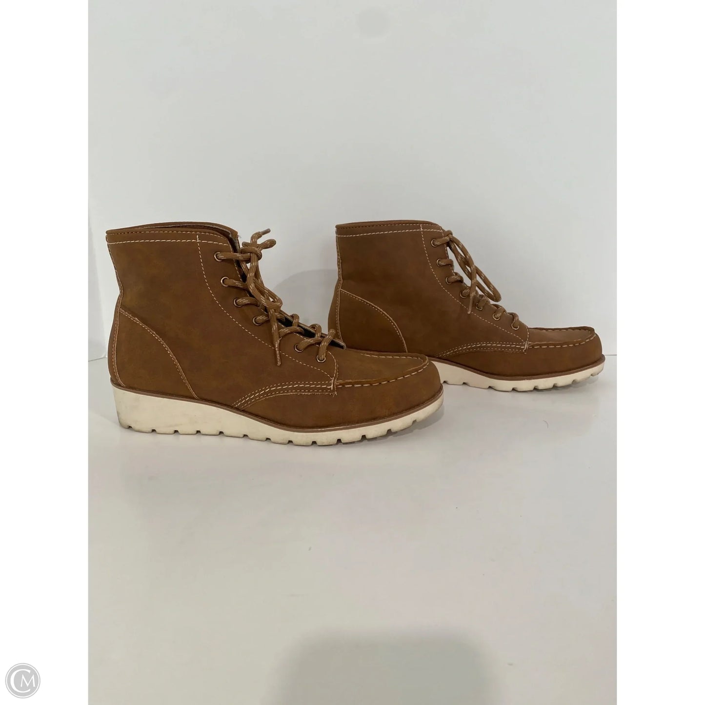 Boots Ankle Flats By St Johns Bay In Brown, Size: 8.5