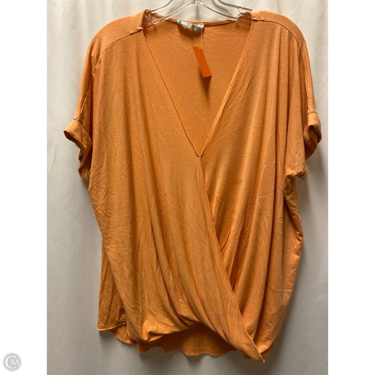 Top Short Sleeve By Double Zero In Peach, Size: L