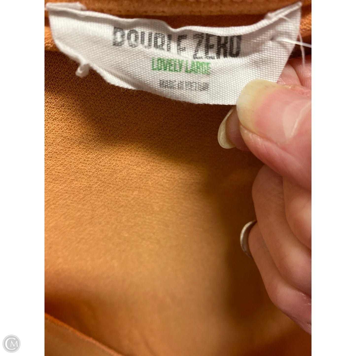 Top Short Sleeve By Double Zero In Peach, Size: L