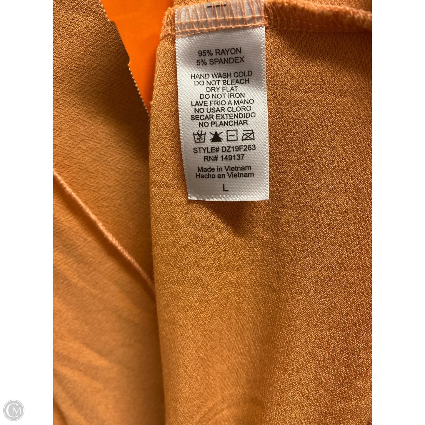 Top Short Sleeve By Double Zero In Peach, Size: L