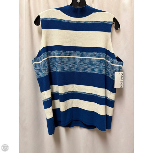 Top Sleeveless By Nine West In Blue & White, Size: Xl