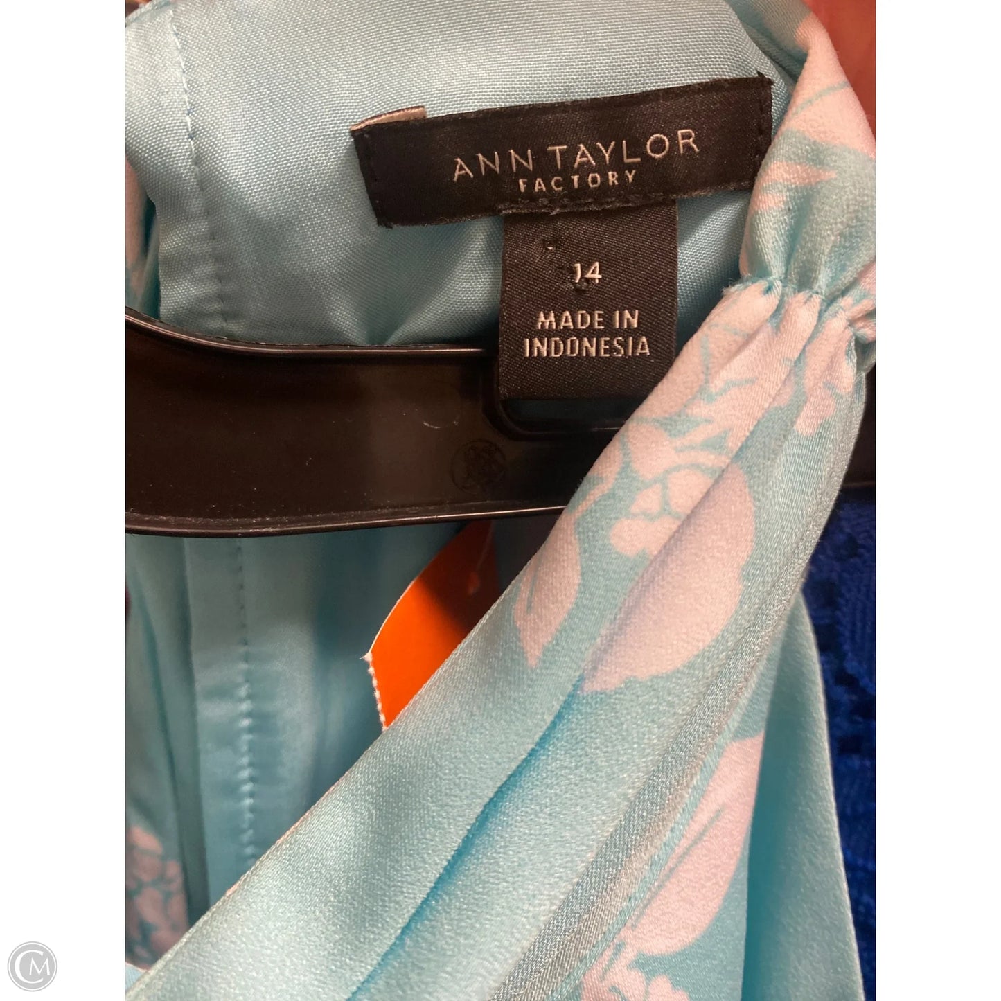 Dress Casual Midi By Ann Taylor In Blue, Size: L