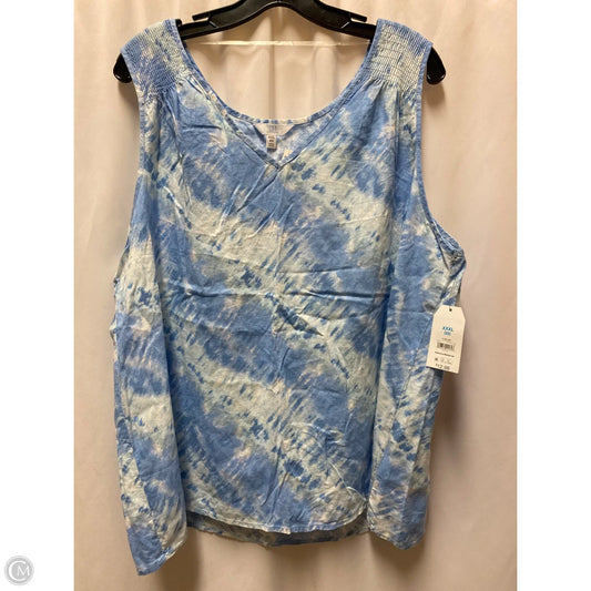 Top Sleeveless By Time And Tru In Blue, Size: 3x