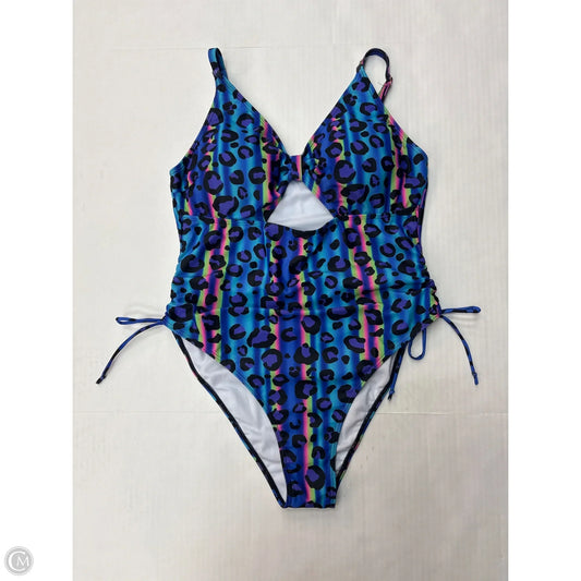 Swimsuit By Clothes Mentor In Blue, Size: 1x