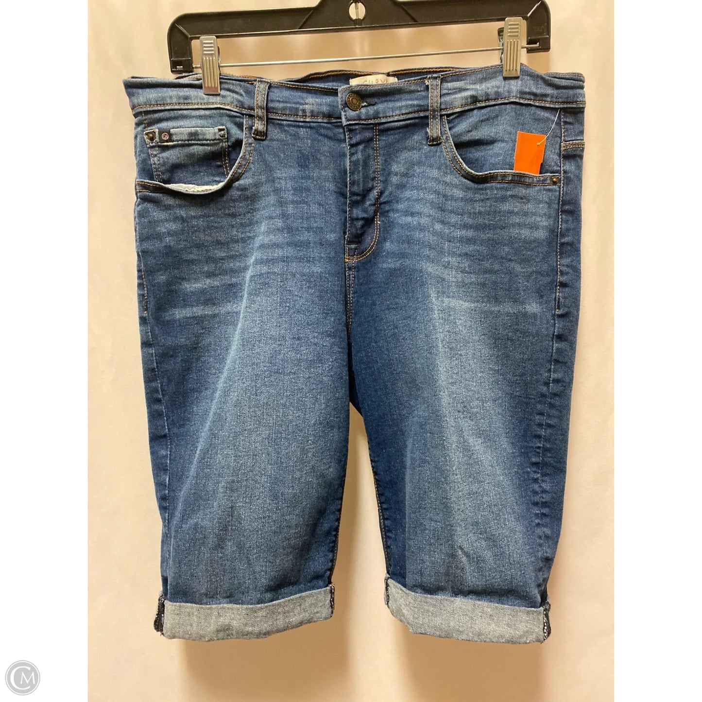 Shorts By Curve Appeal In Blue Denim, Size: 12