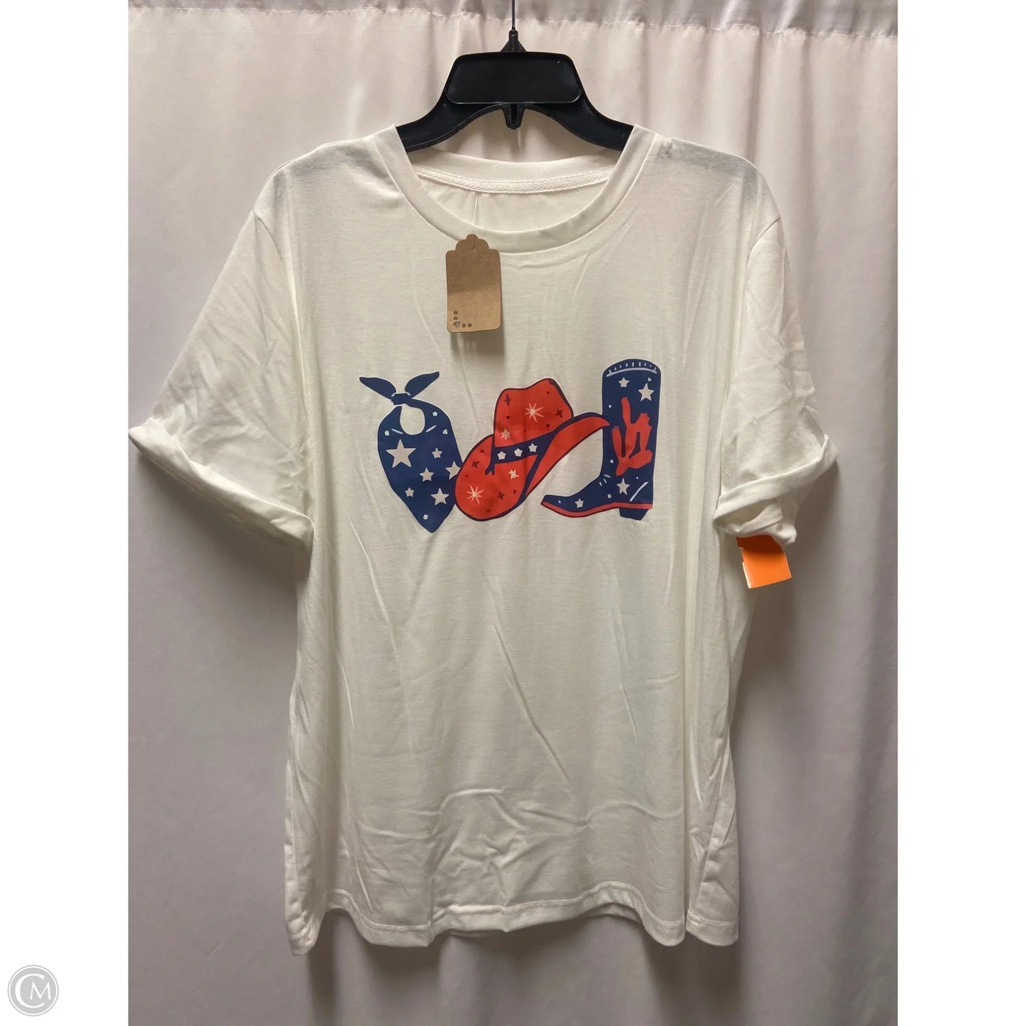 Top Short Sleeve By Clothes Mentor In White, Size: Xl