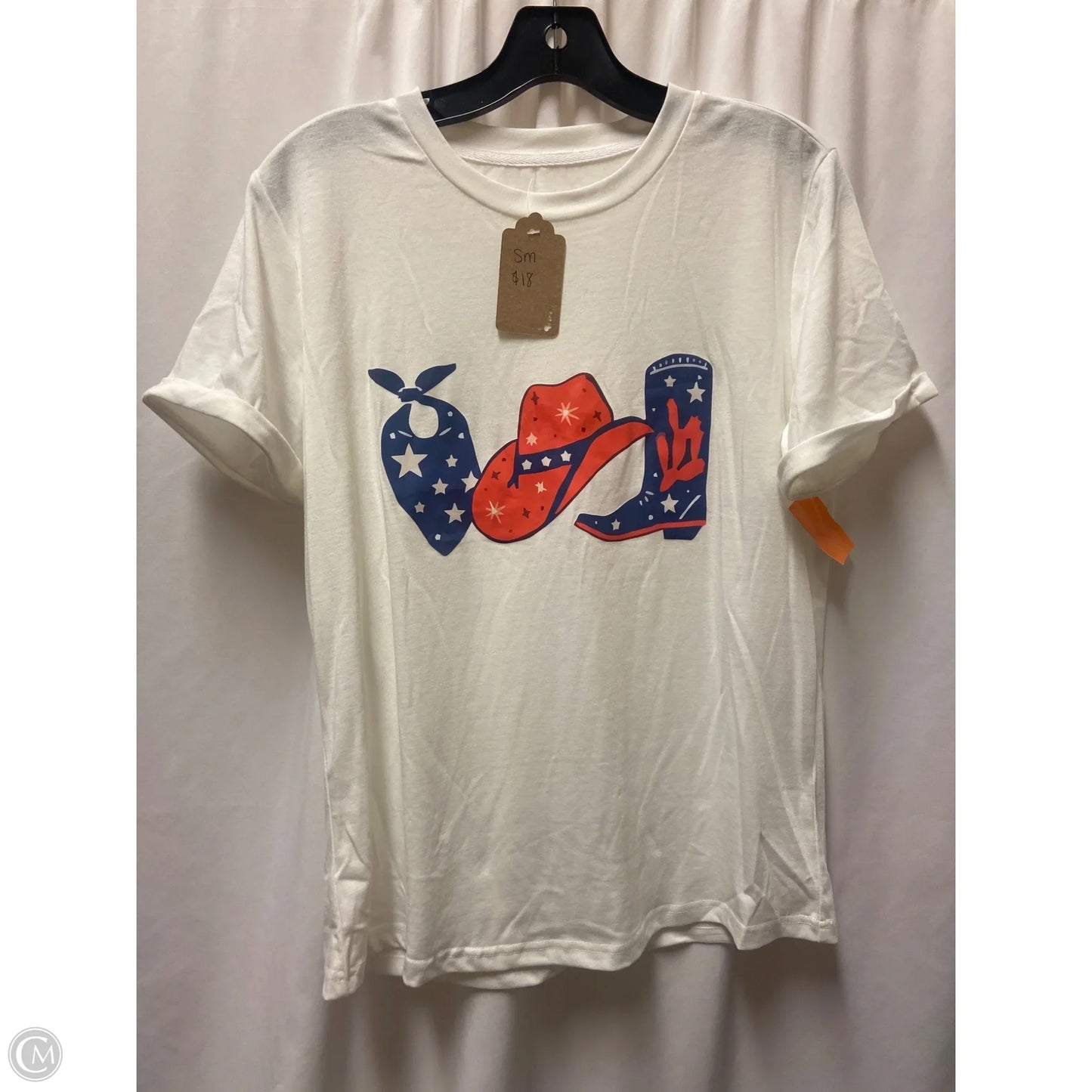 Top Short Sleeve By Clothes Mentor In White, Size: S