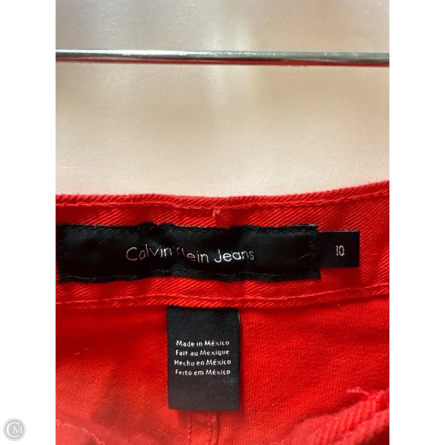 Shorts By Calvin Klein In Red Denim, Size: 10
