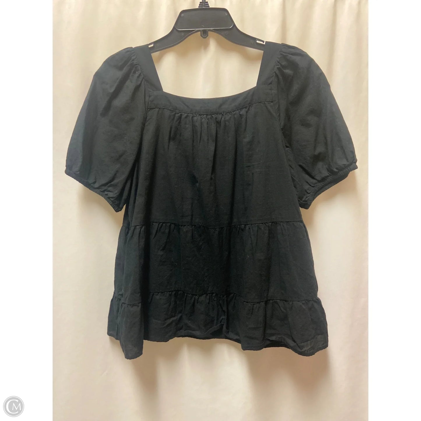 Top Short Sleeve By Loft In Black, Size: M