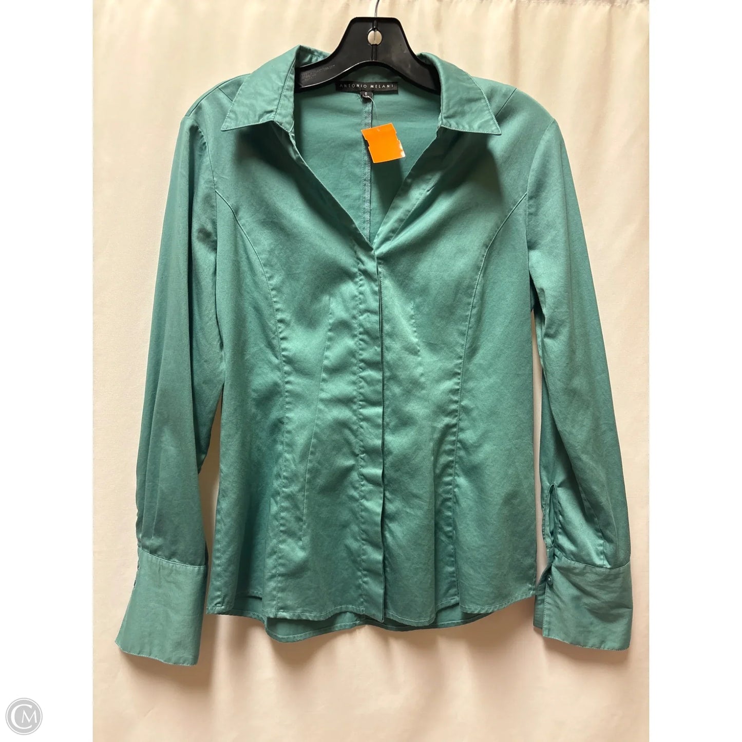 Top Long Sleeve By Antonio Melani In Aqua, Size: S