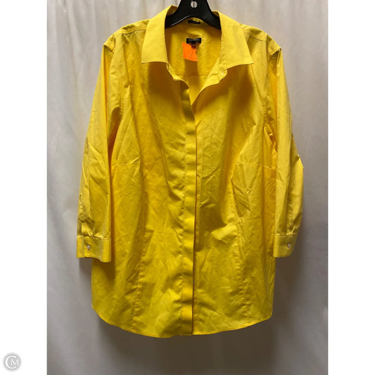 Top Long Sleeve By Talbots In Yellow, Size: 22