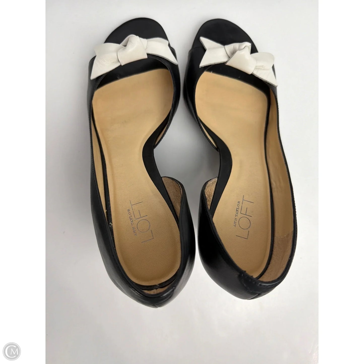 Sandals Heels Wedge By Loft In Black, Size: 8