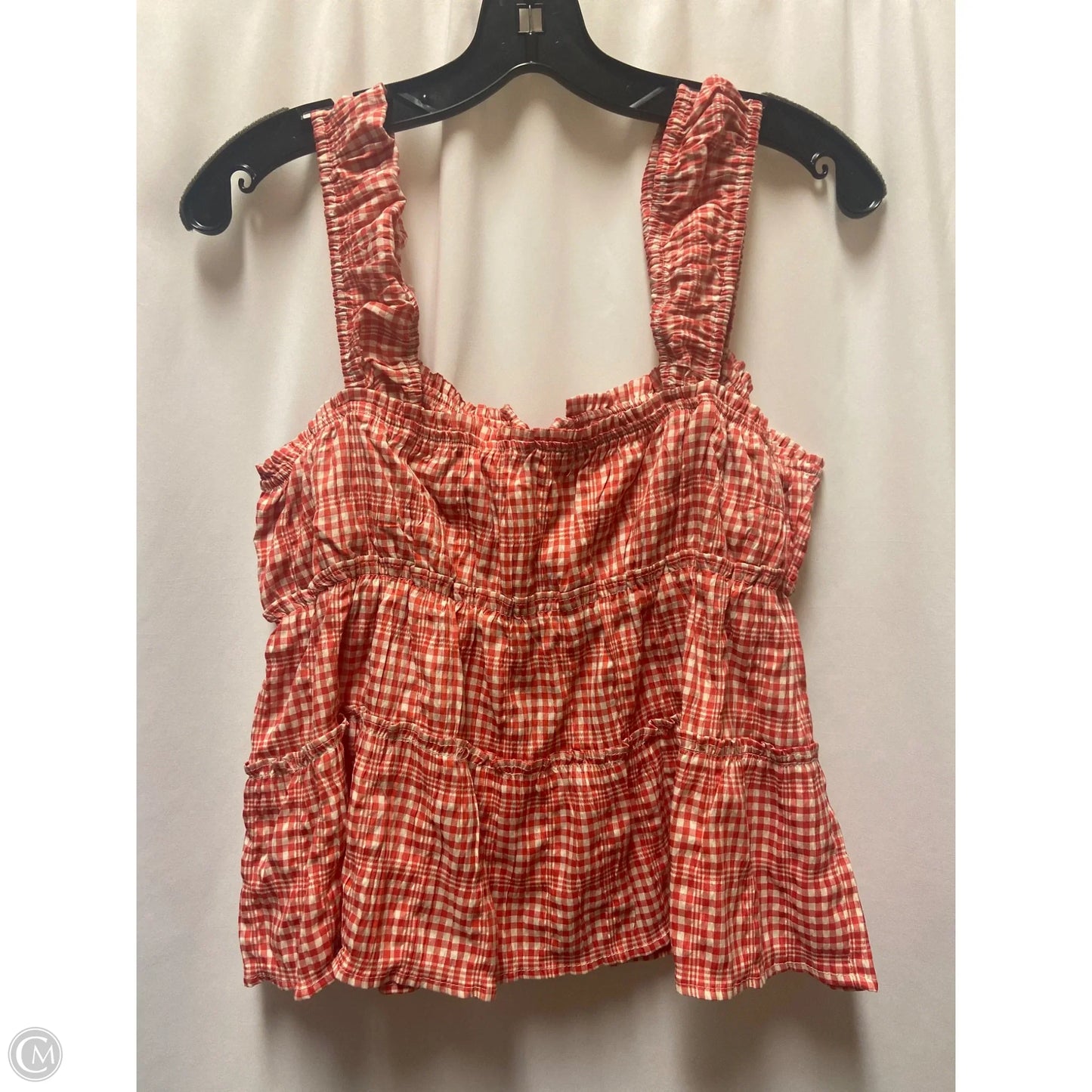Top Sleeveless By Rewind In Red & White, Size: L