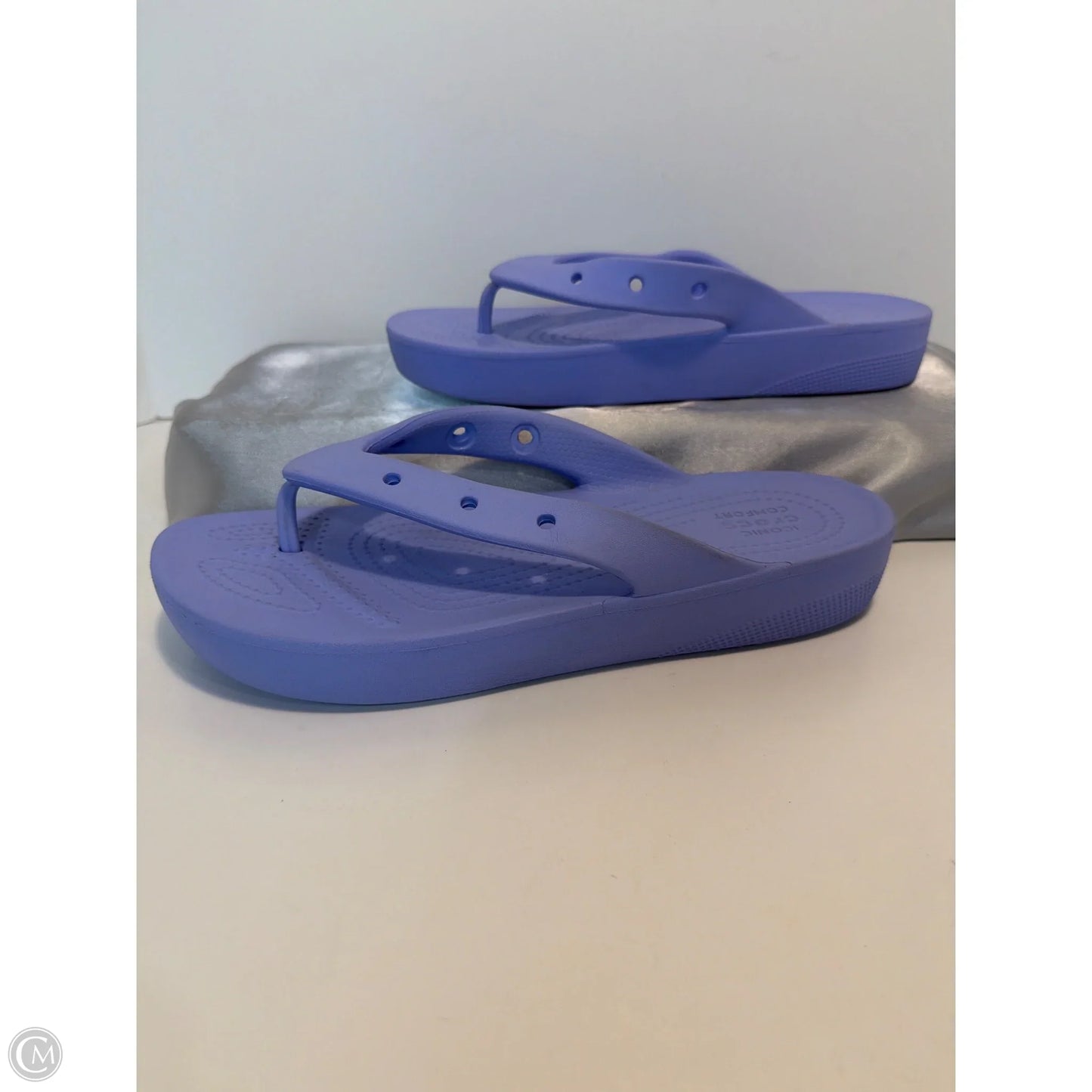 Sandals Flats By Crocs In Purple, Size: 9