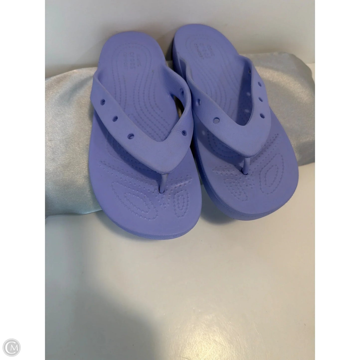 Sandals Flats By Crocs In Purple, Size: 9