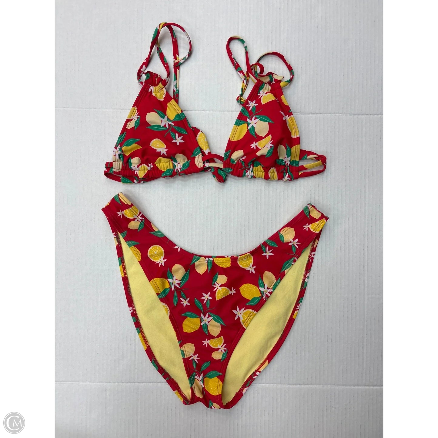 Swimsuit 2pc By Wild Fable In Red & Yellow, Size: L