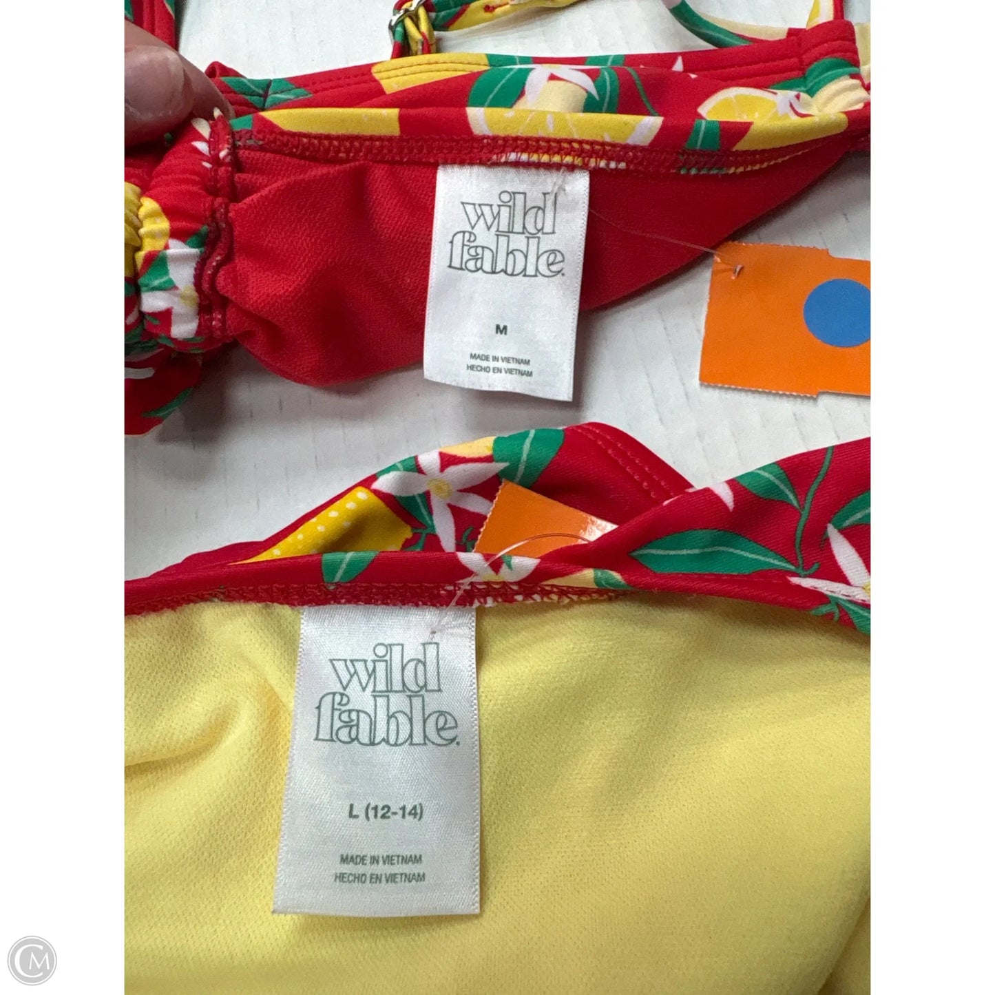 Swimsuit 2pc By Wild Fable In Red & Yellow, Size: L