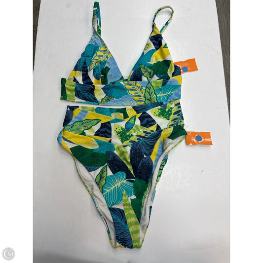 Swimsuit 2pc By Aerie In Green & Yellow, Size: S