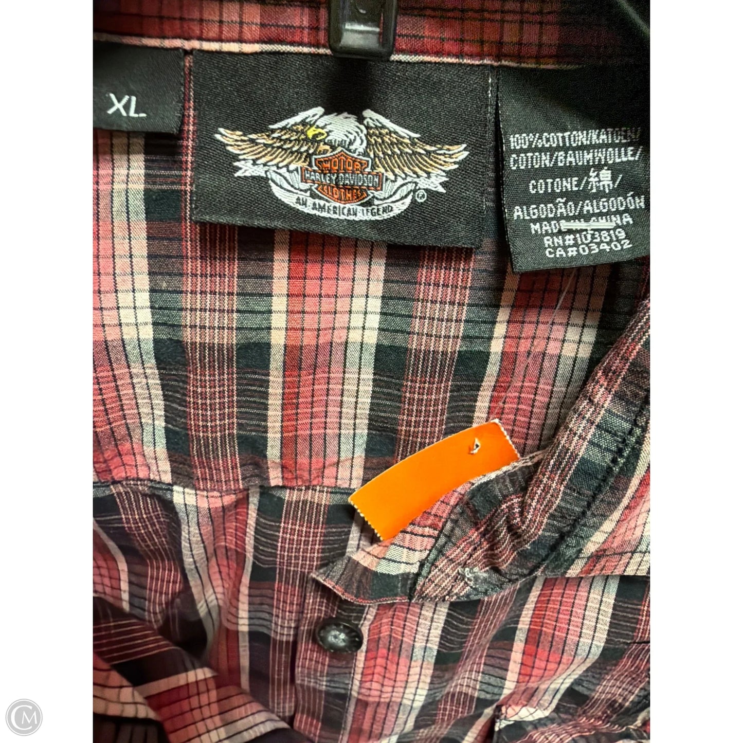 Top 3/4 Sleeve By Harley Davidson In Pink, Size: Xl