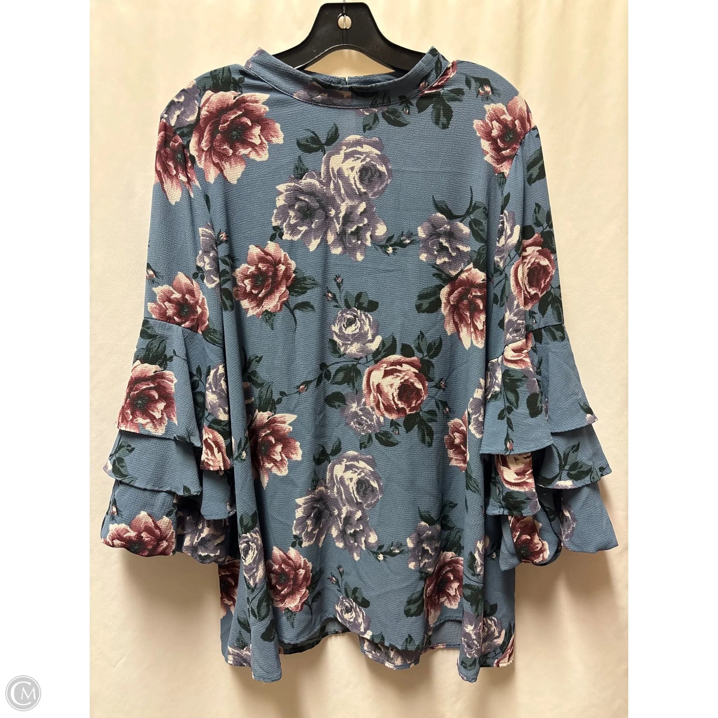 Top Long Sleeve By Andree By Unit In Blue, Size: 2x