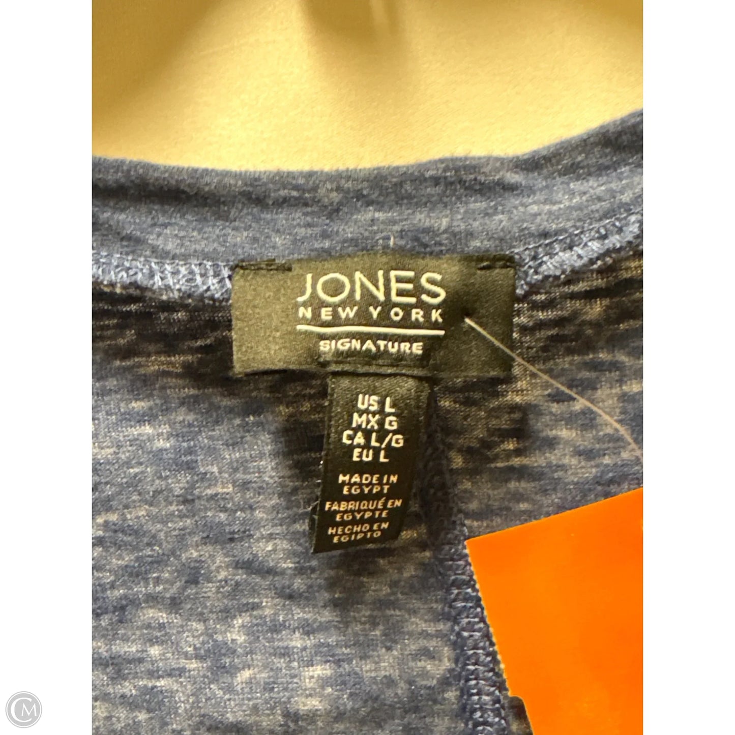 Top Short Sleeve By Jones New York In Navy, Size: L