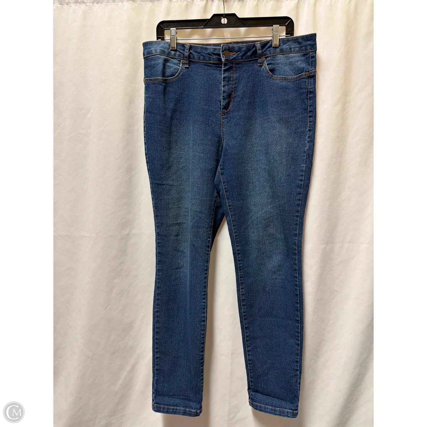 Jeans Skinny By Route 66 In Blue Denim, Size: 12
