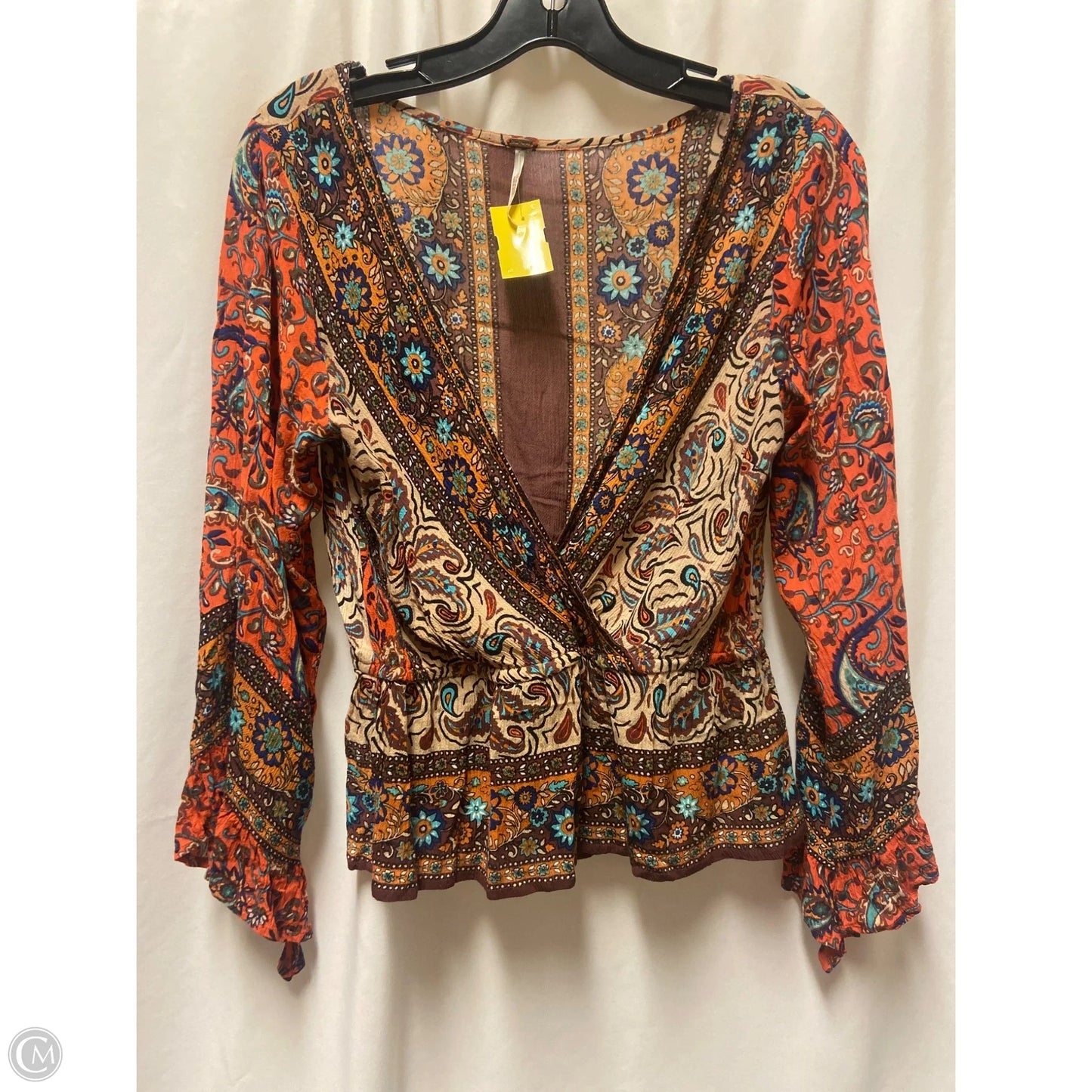 Top Long Sleeve By Free People In Maroon, Size: M