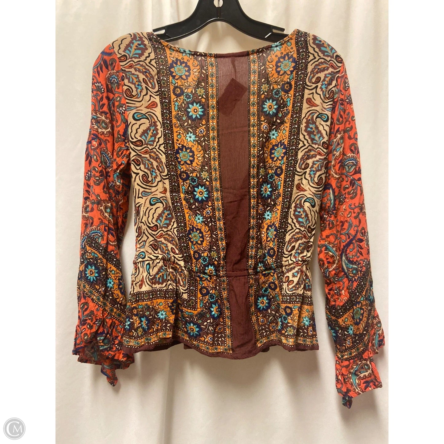 Top Long Sleeve By Free People In Maroon, Size: M
