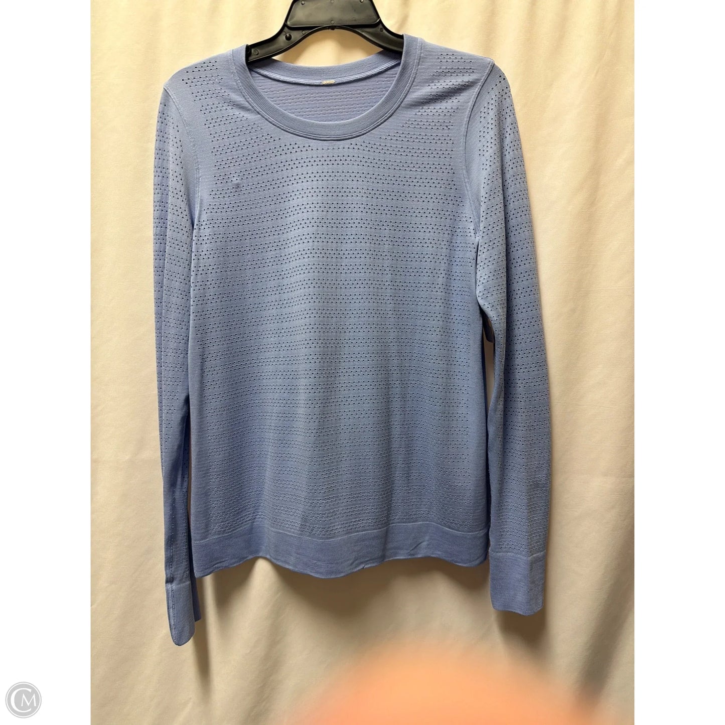 Athletic Top Long Sleeve Collar By Lululemon In Blue, Size: M